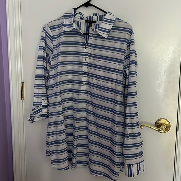 NWT Tommy Hilfiger Collared Striped Tunic Blouse - Picture 2 of 9